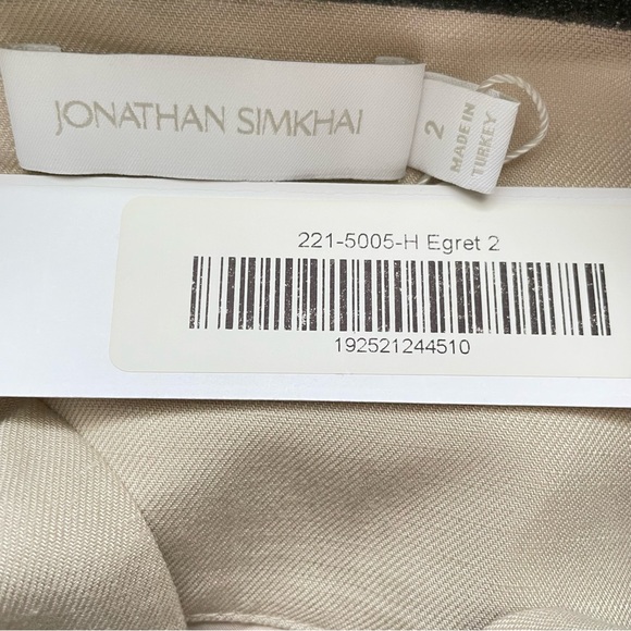 Jonathan Simkhai Belted Cutout Twill Playsuit Cream Linen Women’s Size 2 NWT - Picture 13 of 14